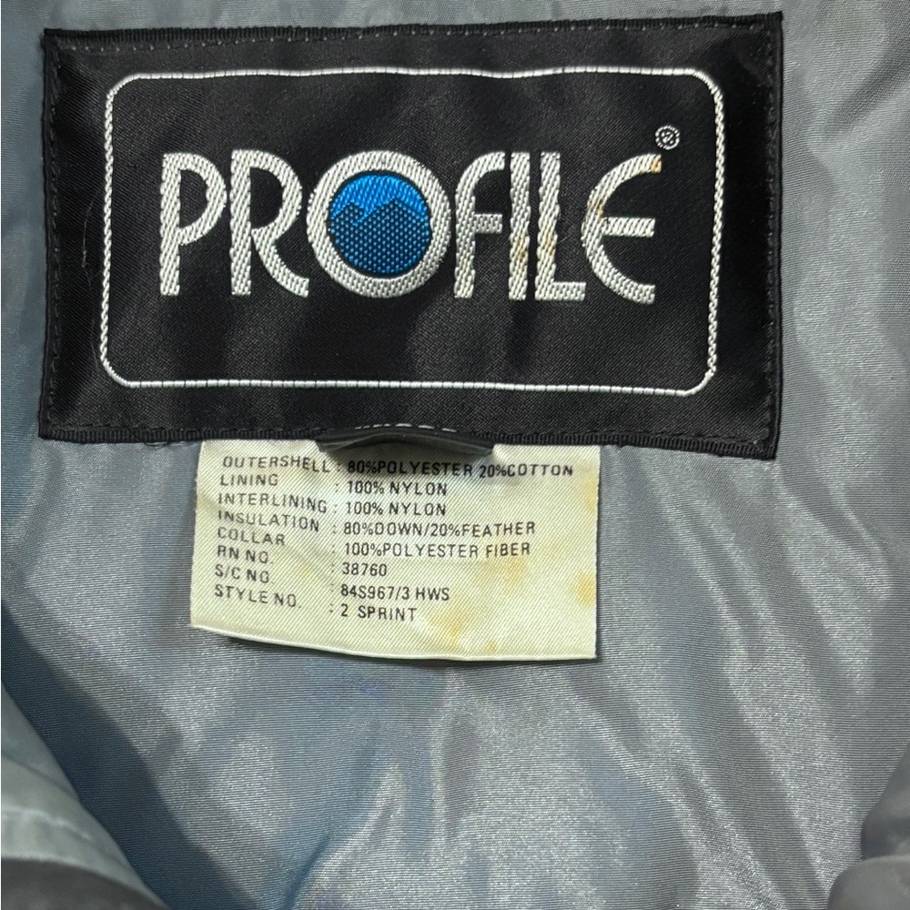 PROFILE Color Block Down Filled Puffer Ski Jacket VINTAGE - Picture 6 of 7